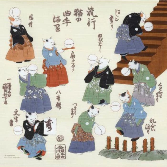 シャンタンチーフ 「流行猫の曲手まり」