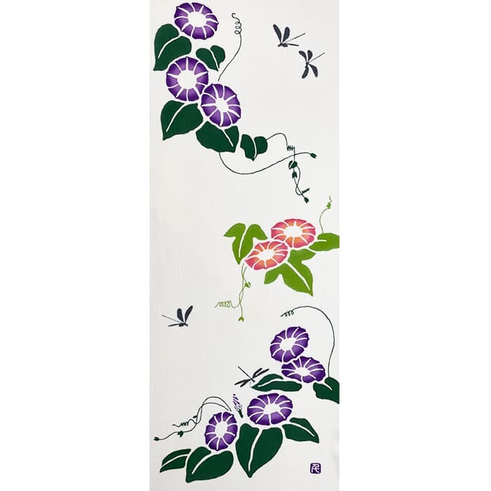 手ぬぐい「朝顔(白)」｜麻布十番麻の葉オンラインショップ