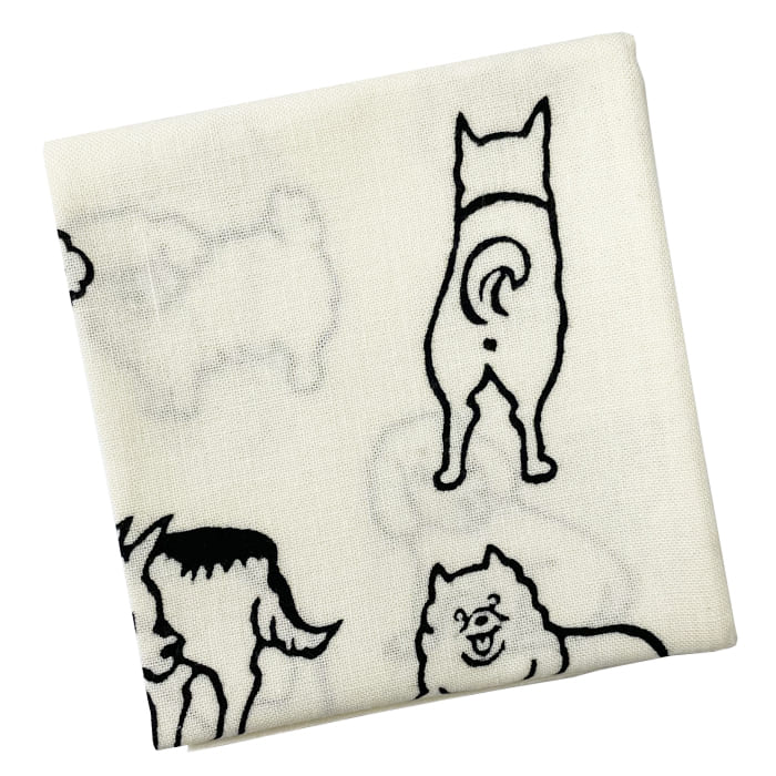手ぬぐいハンカチ 「愛犬たち(A)(B)」