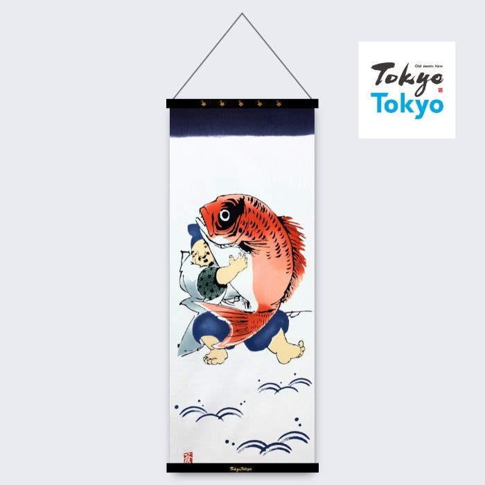 【Tokyo Tokyo選定】アートフレームと絵てぬぐい「鯛を抱く恵比寿さま」