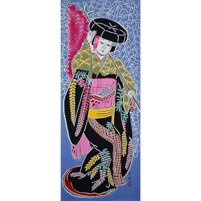 手ぬぐい 「藤娘」