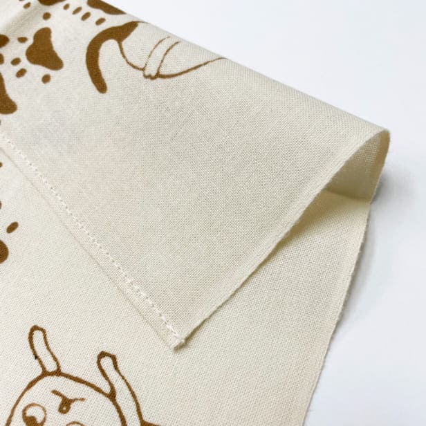 手ぬぐいハンカチ 「ネコと足あと(A)(B)」