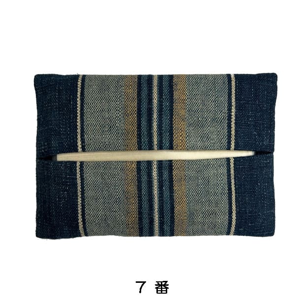 【古布】 ティッシュケース「縞（アソート）」