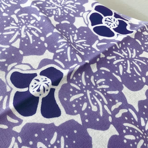 手ぬぐい 「花（紫）」