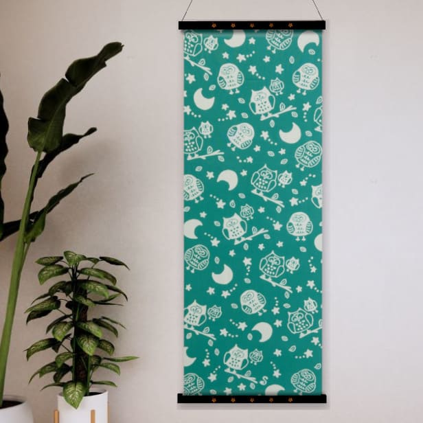 手ぬぐい「夢のふくろう(緑)」