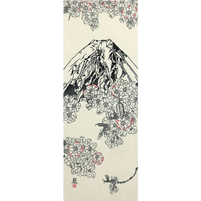 手ぬぐい「桜と富士」