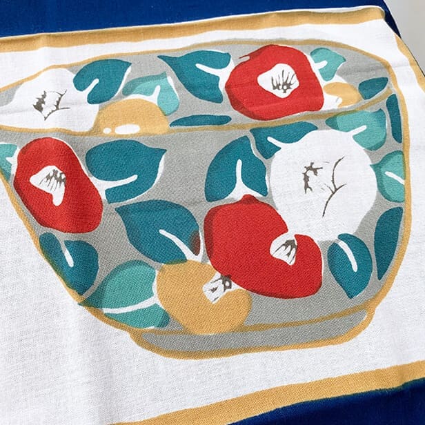 手ぬぐいのれん「福・椿鉢＆長春・葡萄鉢」