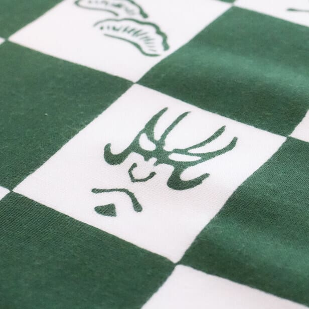 手ぬぐい「隈取市松（緑）」