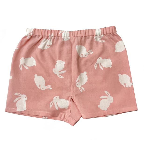 手ぬぐい赤ちゃん甚平「うさぎ（ピンク）」
