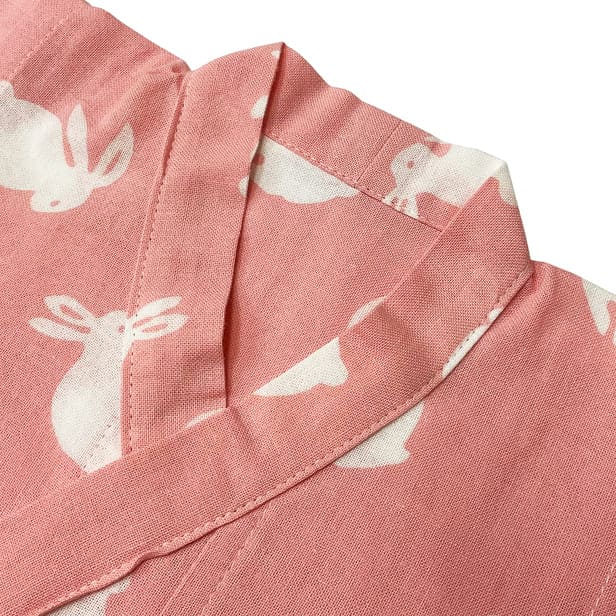 手ぬぐい赤ちゃん甚平「うさぎ（ピンク）」