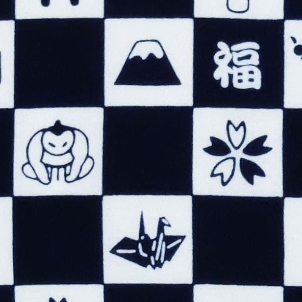 手ぬぐい「お土産市松(紺)」