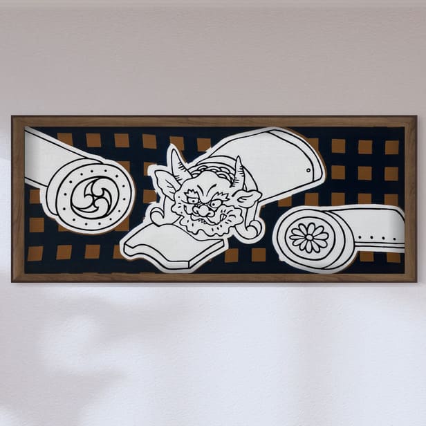 手ぬぐい「狂言衣裳・鬼瓦」