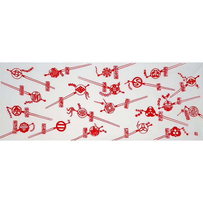 手ぬぐい 「かんざしづくし（赤）」