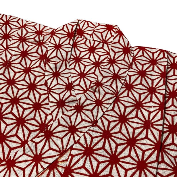 手ぬぐい赤ちゃん甚平「麻の葉（赤）」