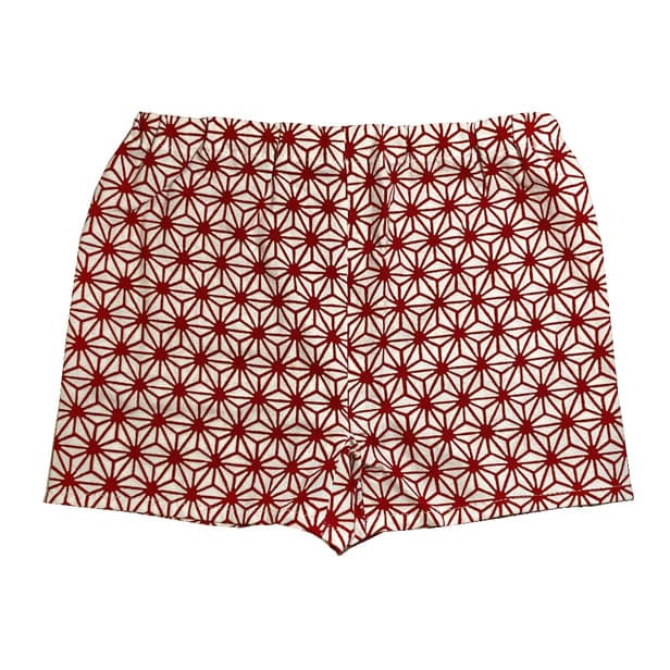 手ぬぐい赤ちゃん甚平「麻の葉（赤）」