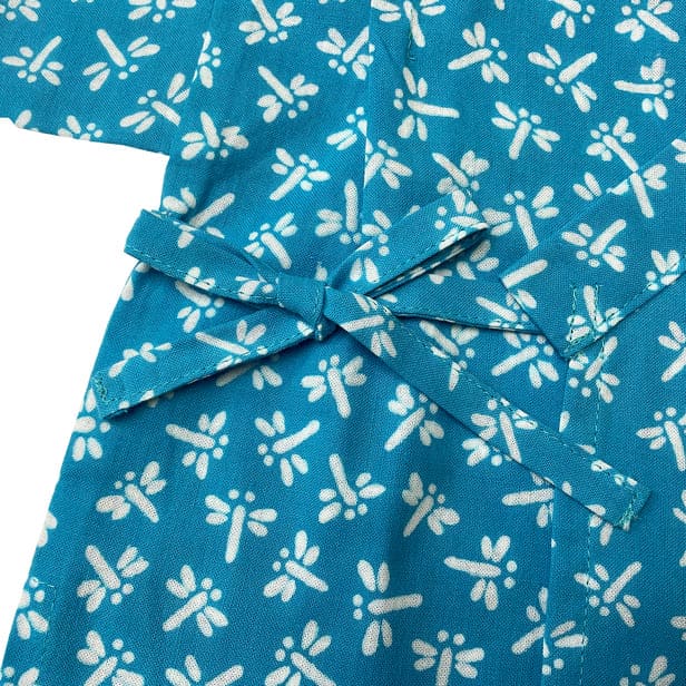 手ぬぐい赤ちゃん甚平「トンボ（青）」