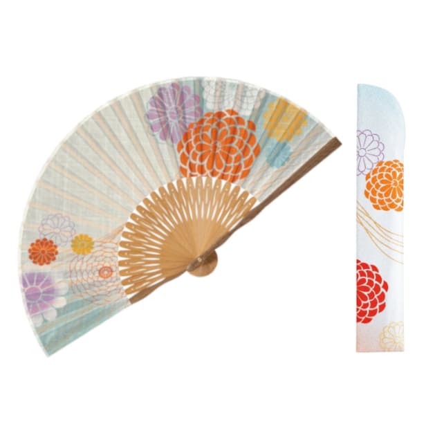 扇子袋セット「舞菊（浅葱）」