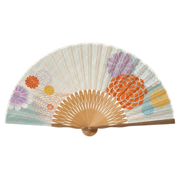 扇子袋セット「舞菊（浅葱）」