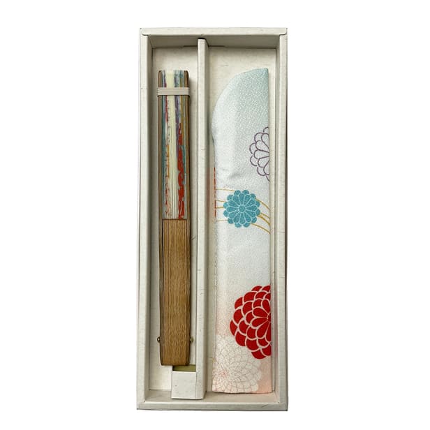 扇子袋セット「舞菊（浅葱）」