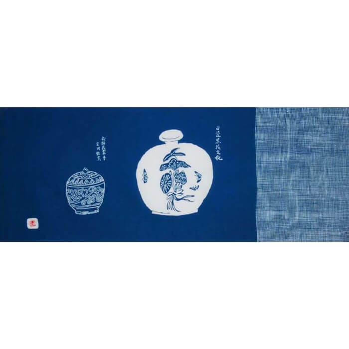 手ぬぐい 「古陶磁（青）」