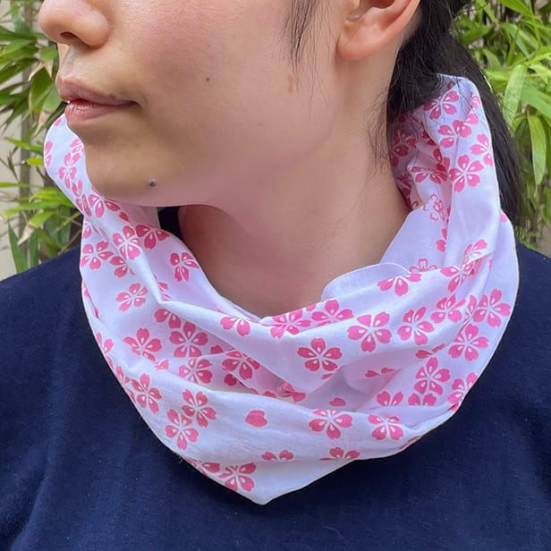 手ぬぐい「さくら花(紅梅色)」