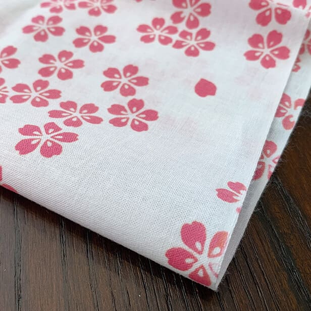 手ぬぐい「さくら花(紅梅色)」
