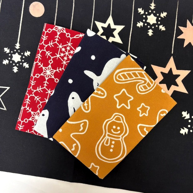 手ぬぐい「雪の結晶(赤)」