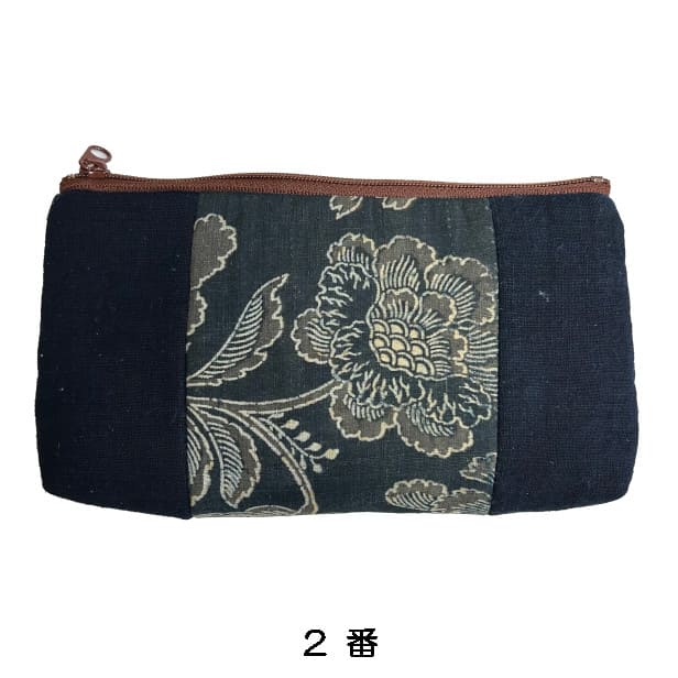 【古布藍染め】 長方形ポーチ「大(アソート)」