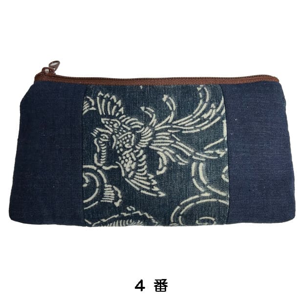 【古布藍染め】 長方形ポーチ「大(アソート)」