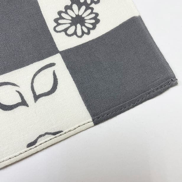 手ぬぐいハンカチ 「隈取市松(グレー)」