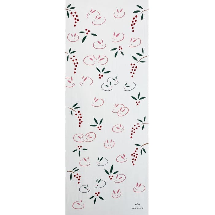 干支手ぬぐい 「南天に雪うさぎ」