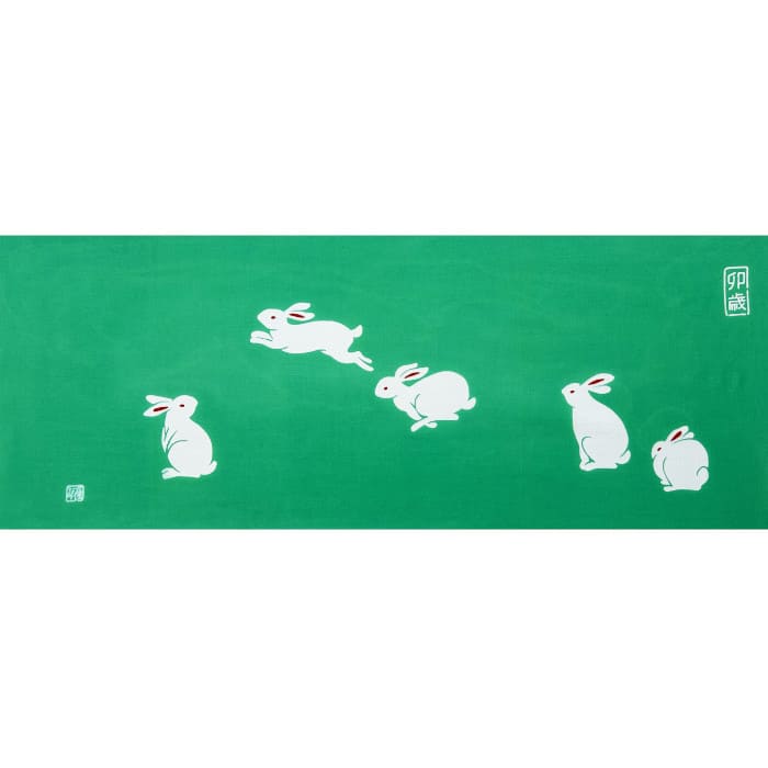 干支手ぬぐい 「ホップ・ステップ・ジャンプ」