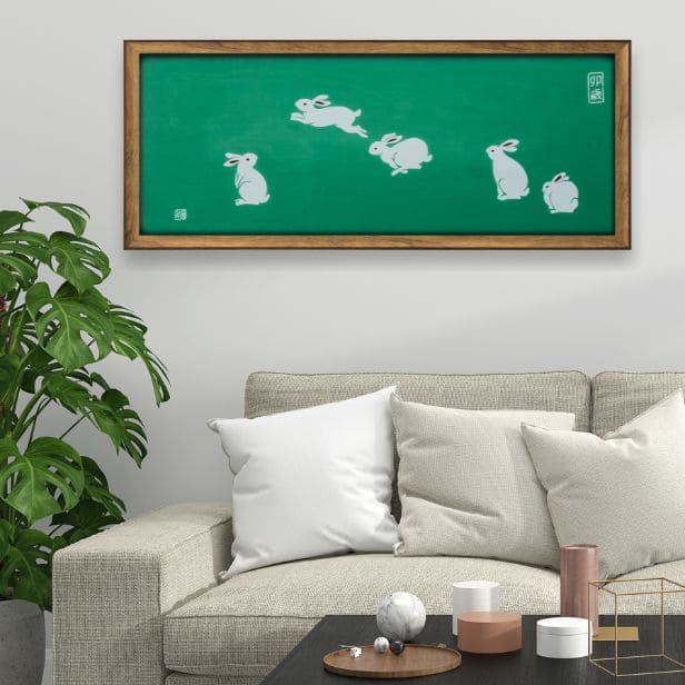 干支手ぬぐい 「ホップ・ステップ・ジャンプ」