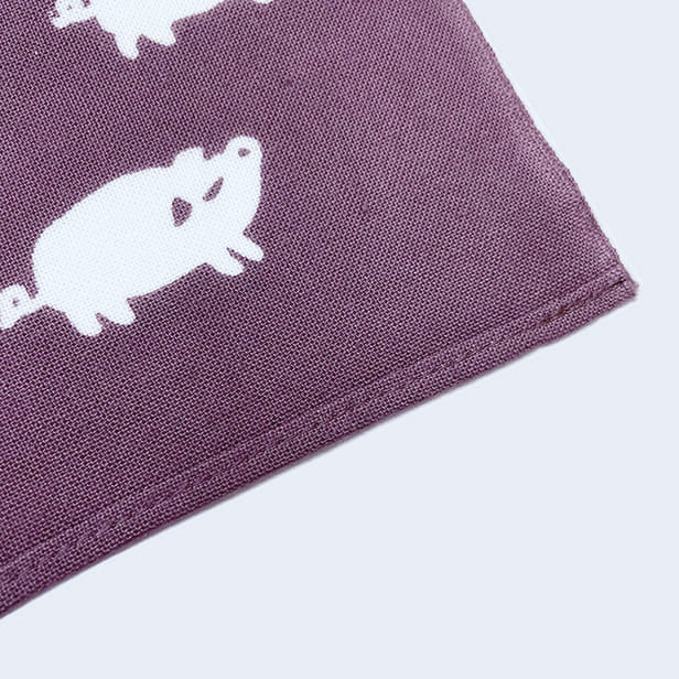 手ぬぐいハンカチ 「ブタ」