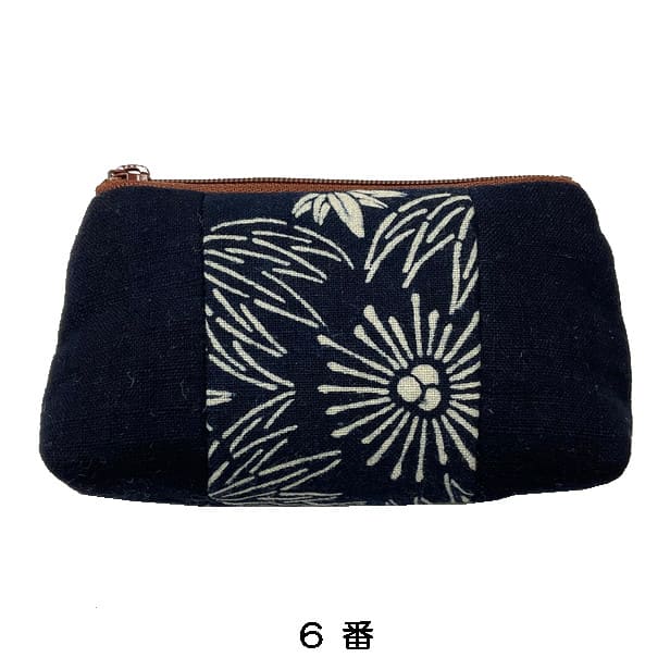 【古布藍染め】 長方形ポーチ「中（アソート）」