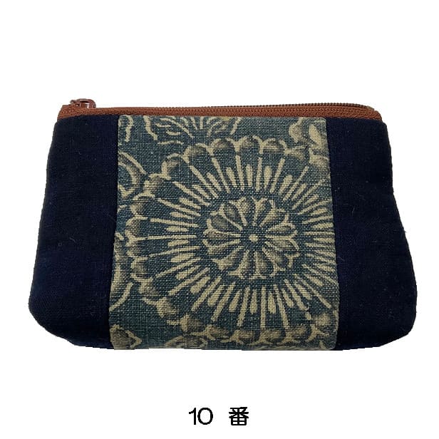 【古布藍染め】 長方形ポーチ「中（アソート）」