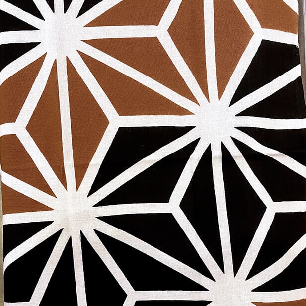 手ぬぐい 「麻の葉(茶黒)」