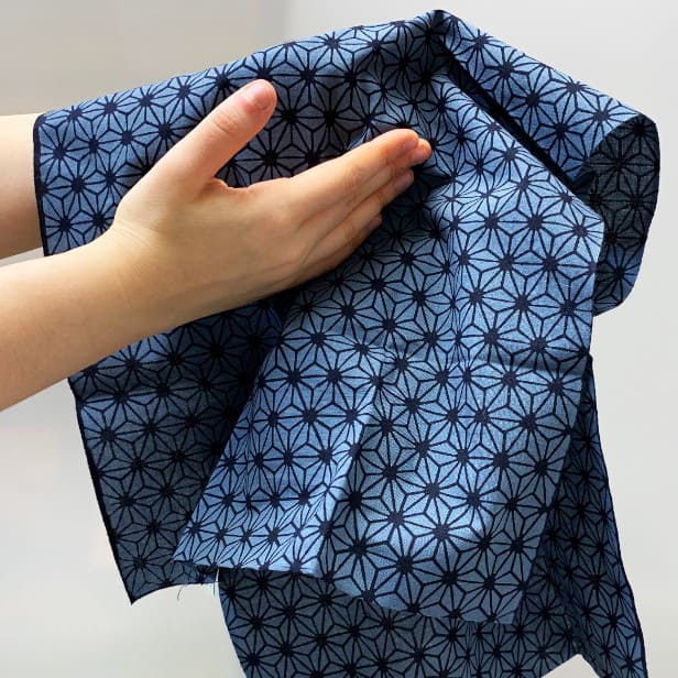 手ぬぐい 「麻の葉（灰青）」