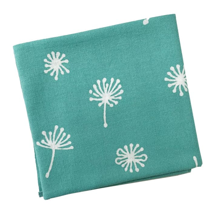 手ぬぐいハンカチ 「わたげ（緑）」