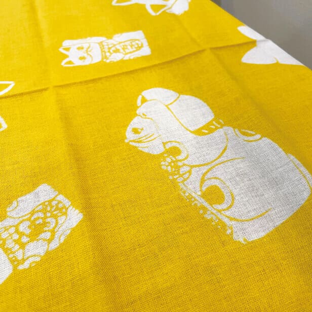 手ぬぐい 「招き猫(黄)」