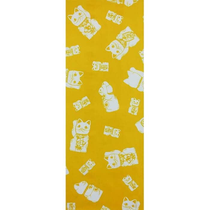 手ぬぐい 「招き猫(黄)」