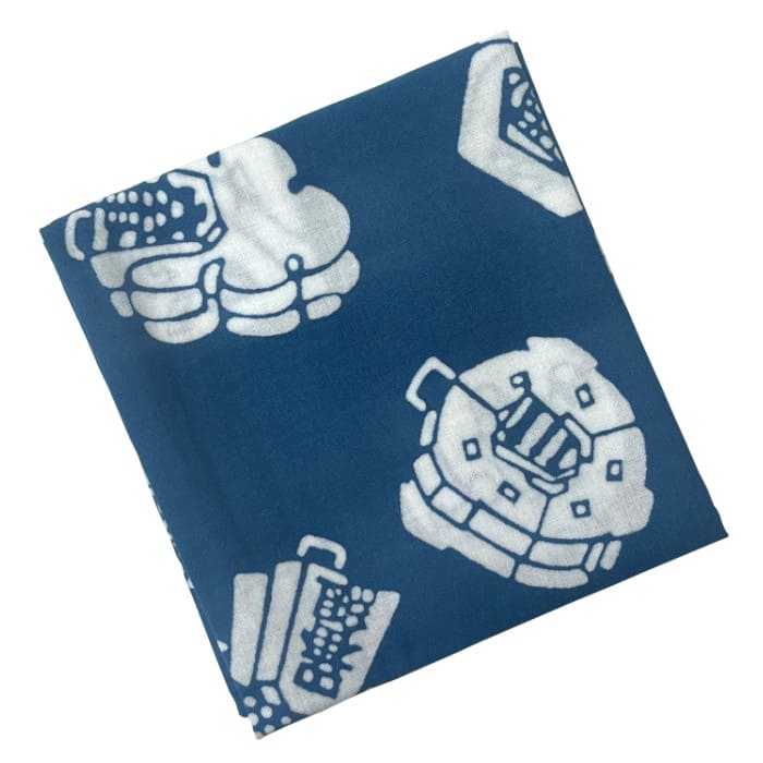 手ぬぐいハンカチ 「纏（青）」