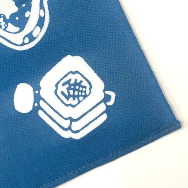 手ぬぐいハンカチ 「纏（青）」