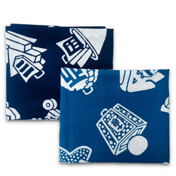 手ぬぐいハンカチ 「纏（青）」