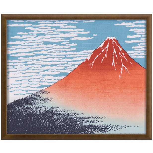 和のインテリア染め絵額「赤富士」
