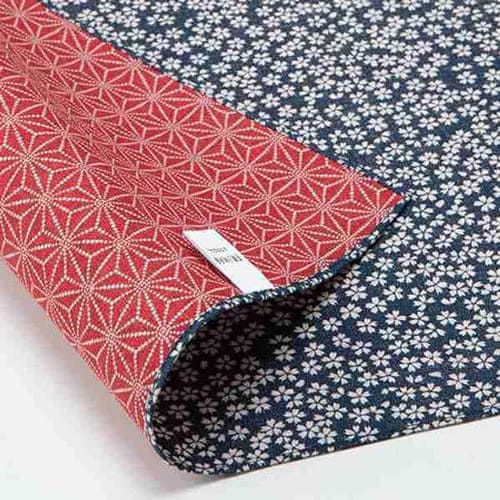 シャンタンチーフ 「小桜/麻の葉(紺)」