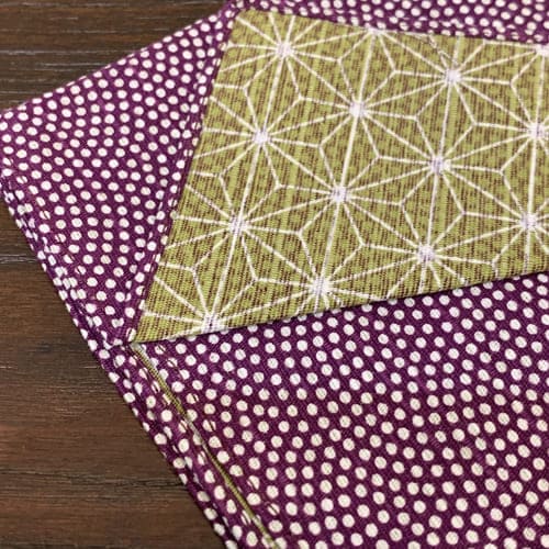 シャンタンチーフ 「鮫/麻の葉(紫)」