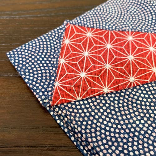 シャンタンチーフ 「鮫/麻の葉(紺)」