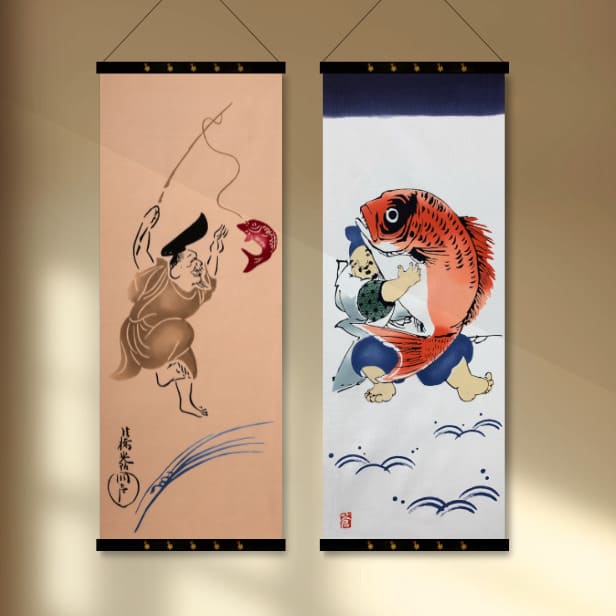 手ぬぐい 「琳派　鯛つり」