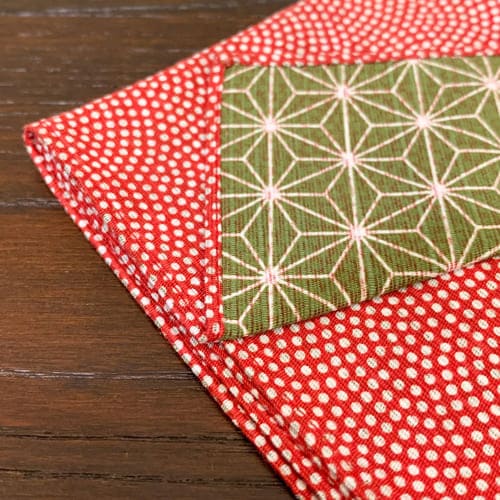 シャンタンチーフ 「鮫/麻の葉(赤)」